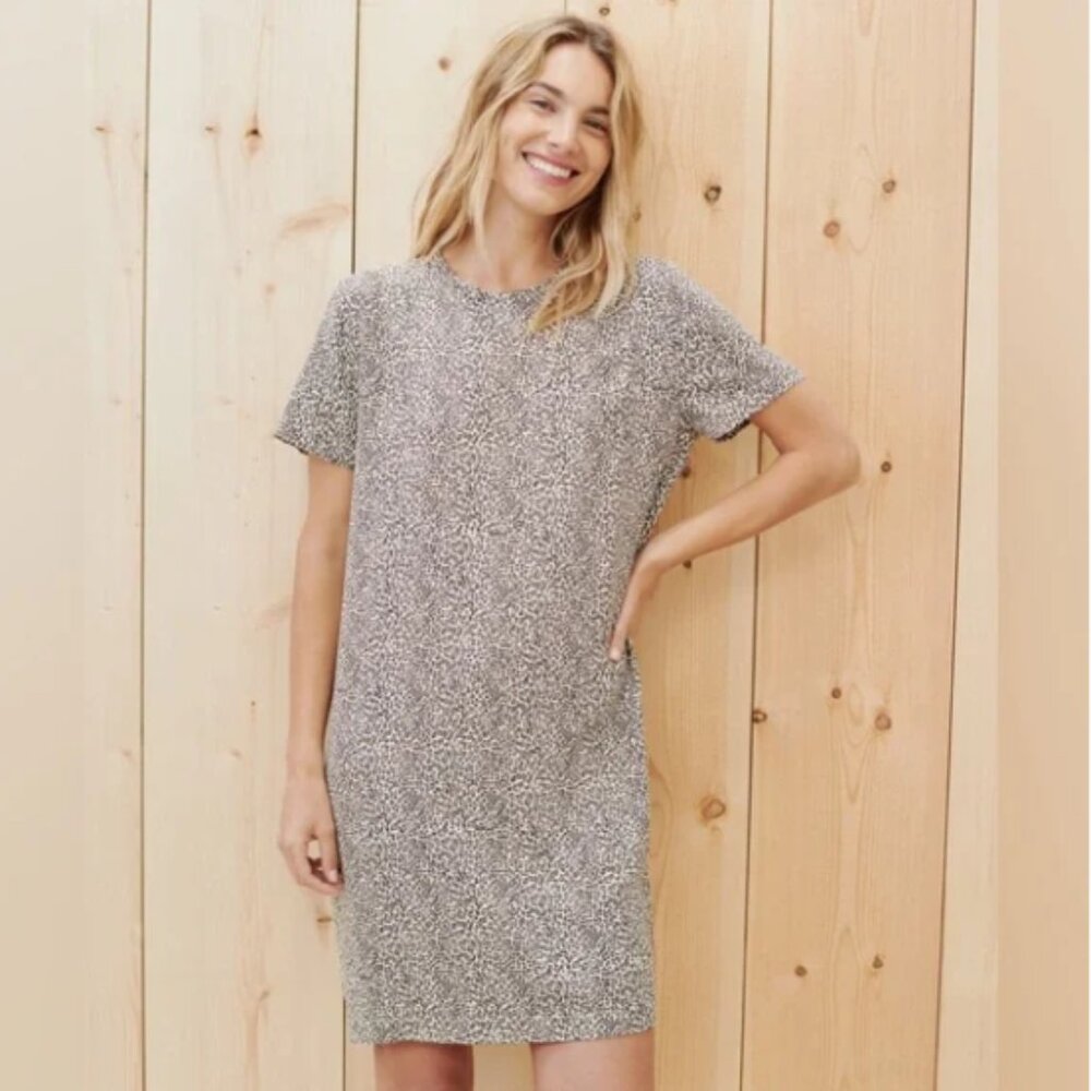 Jenni Kayne T-Shirt Dress in Leopard Print Medium